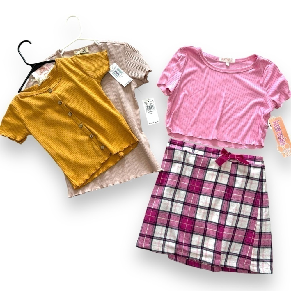 NWT/NWOT 4PCS Girls Bundle 3 Tops 1 Skirt - Size 6X & 10 (1 top)